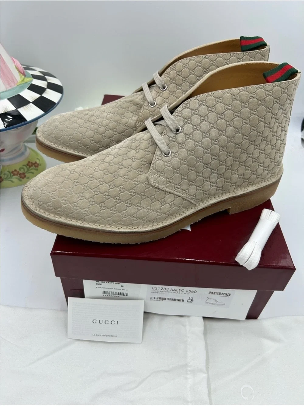 Men’s Gucci GG embossed desert boot size 10 made in Italy